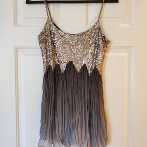 Gimmicks by BKE Gray and Silver Ombre Tank Top Size M
